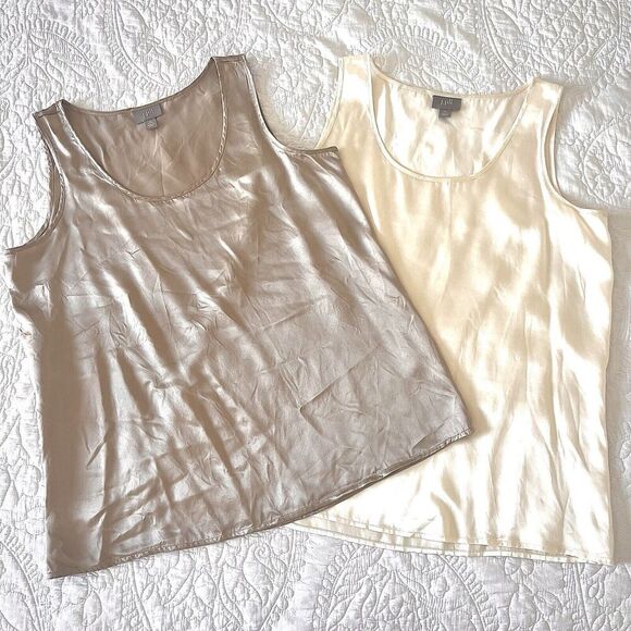 J. Jill Tops - 2  J. Jill W Camisole Small Silk Champagne/Beige Capsule Layer Career Shell